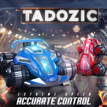 TADOZIC 4WD Remote Control Car 360 Spins RC Stunt Car with Lights&Music,Best Birthday Gifts Toys for 6 7 8 9 10 11 12 Year Old B