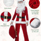 Fancyfun Santa Claus Costume For Kids, 9Pcs Boys Christmas Suit Kids Santa Costume Outfit Velvet For Boys Christmas Cosplay, 3-4