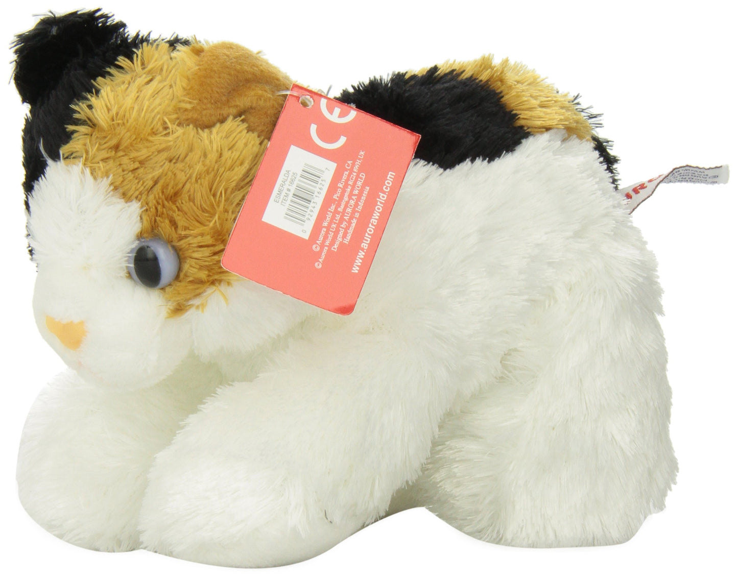 Aurora® Mini Flopsie™ Esmeralda™ Stuffed Animal, 8 Inches, White, Polyester, Model 16625, Adorable and Playful Companion