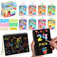 LovesTown 24 Pack Rainbow Scratch Party Favors for Kids: Scratch Art Notebook Students Classroom Prizes Gifts Bulk for Girls Boy