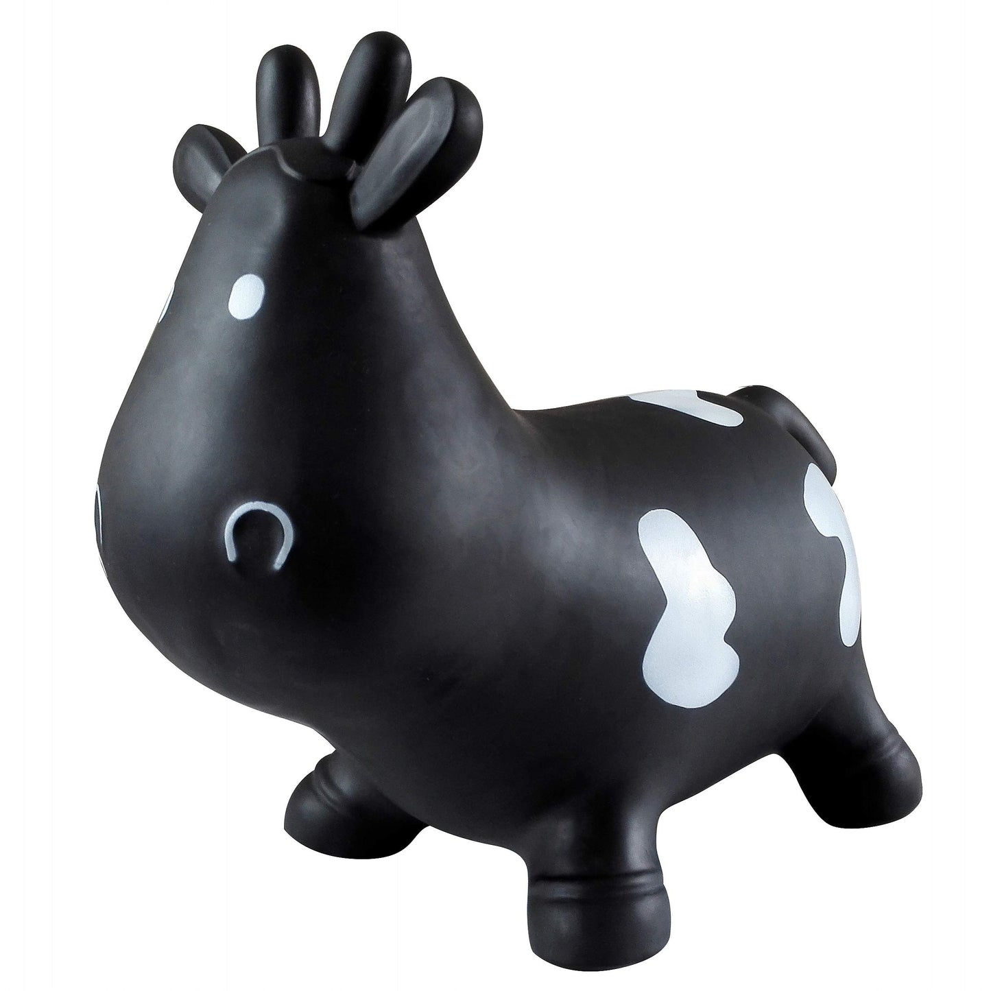 AppleRound Cow Bouncer with Air Pump  Inflatable Space Hopper  Ride-on Bouncy Animal (Black)