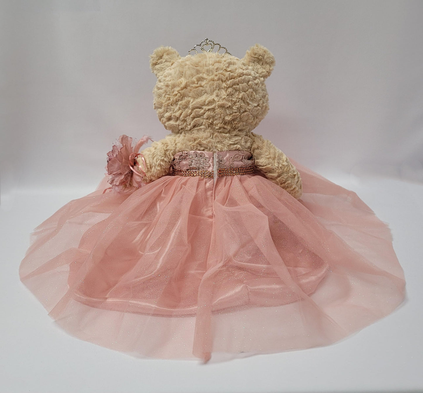 KINNEX COLLECTIONS Quinceanera Last Doll Teddy Bear 20" Rose Gold Dress Model B16632