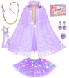 Dolnow Light Up Princess Dress Up Clothes For Little Girl, Princess Dresses Princess Cape Crown Toys For 3 4 5 6 Girls