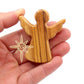 Dacaret Factory Olive Wood Guardian Angel For Hand Palm And Pocket Anti Stress And Anxiety Thumb Stone Comfort Worry Healing (Set Of 2), Brown, Yellow, Unique Grains, 2.4T, 2W