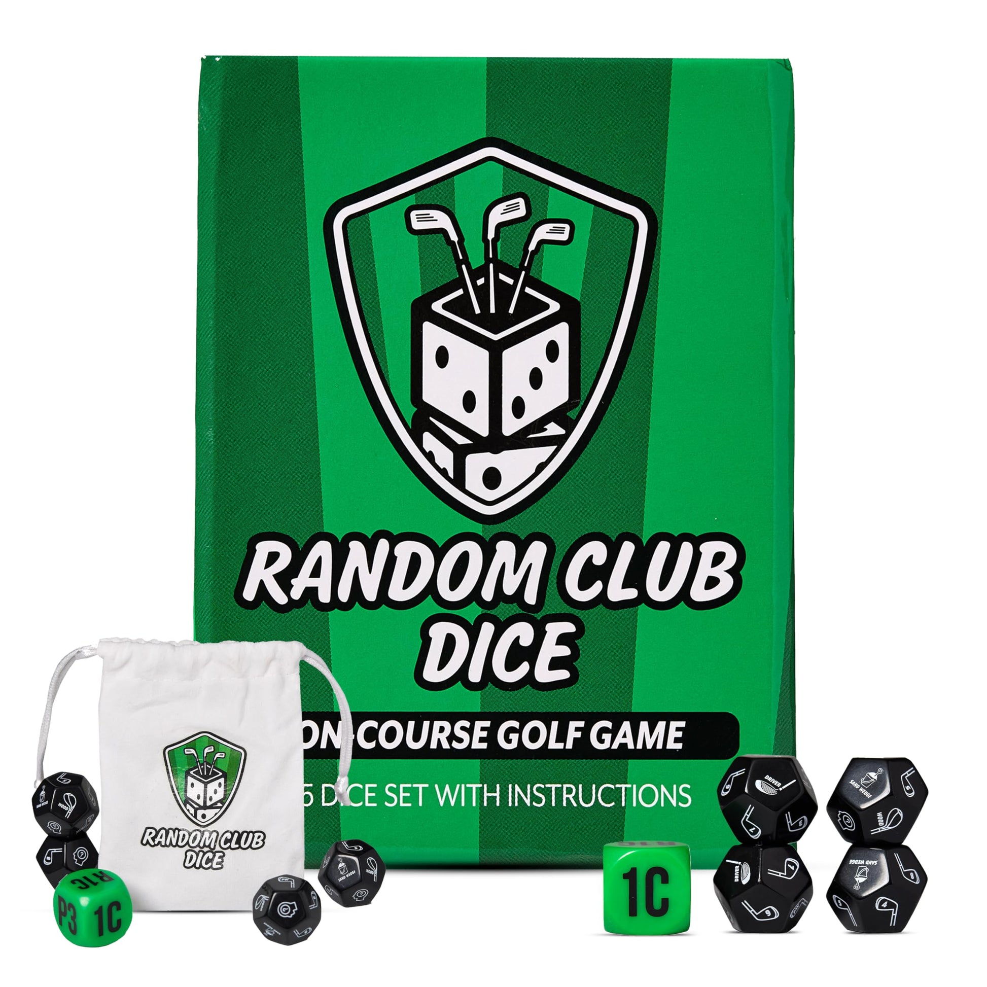 Random Club Dice On-Course Golf Dice Game - Fun Golf Dice Games Challenge for Golfers and Friends - Portable Dice Games On-Cours