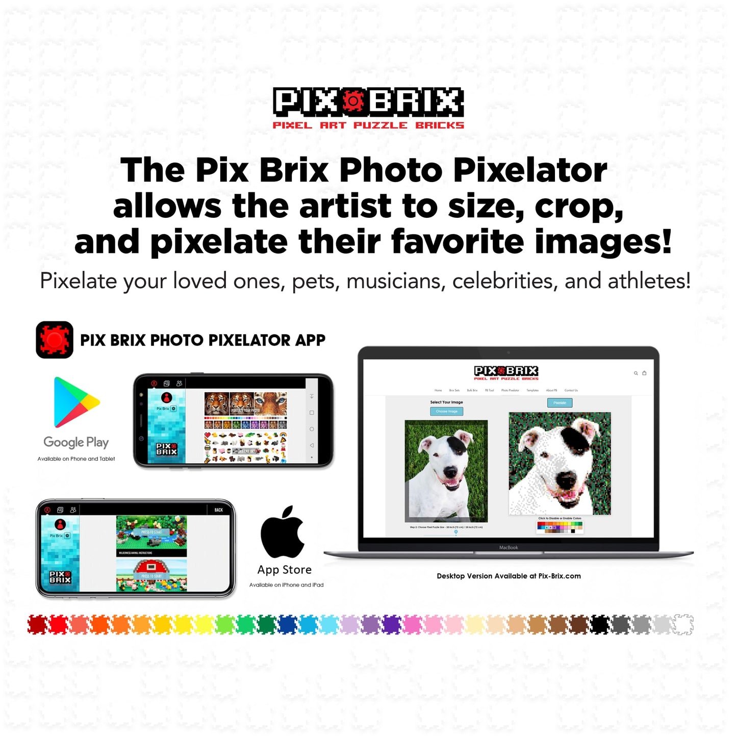 Pix Brix Pixel Art Puzzle Bricks - Mona Lisa, 6,400 Pieces - Patented Colorful Building Bricks To Recreate This Famous Print, Create Builds Without Water, Iron Or Glue