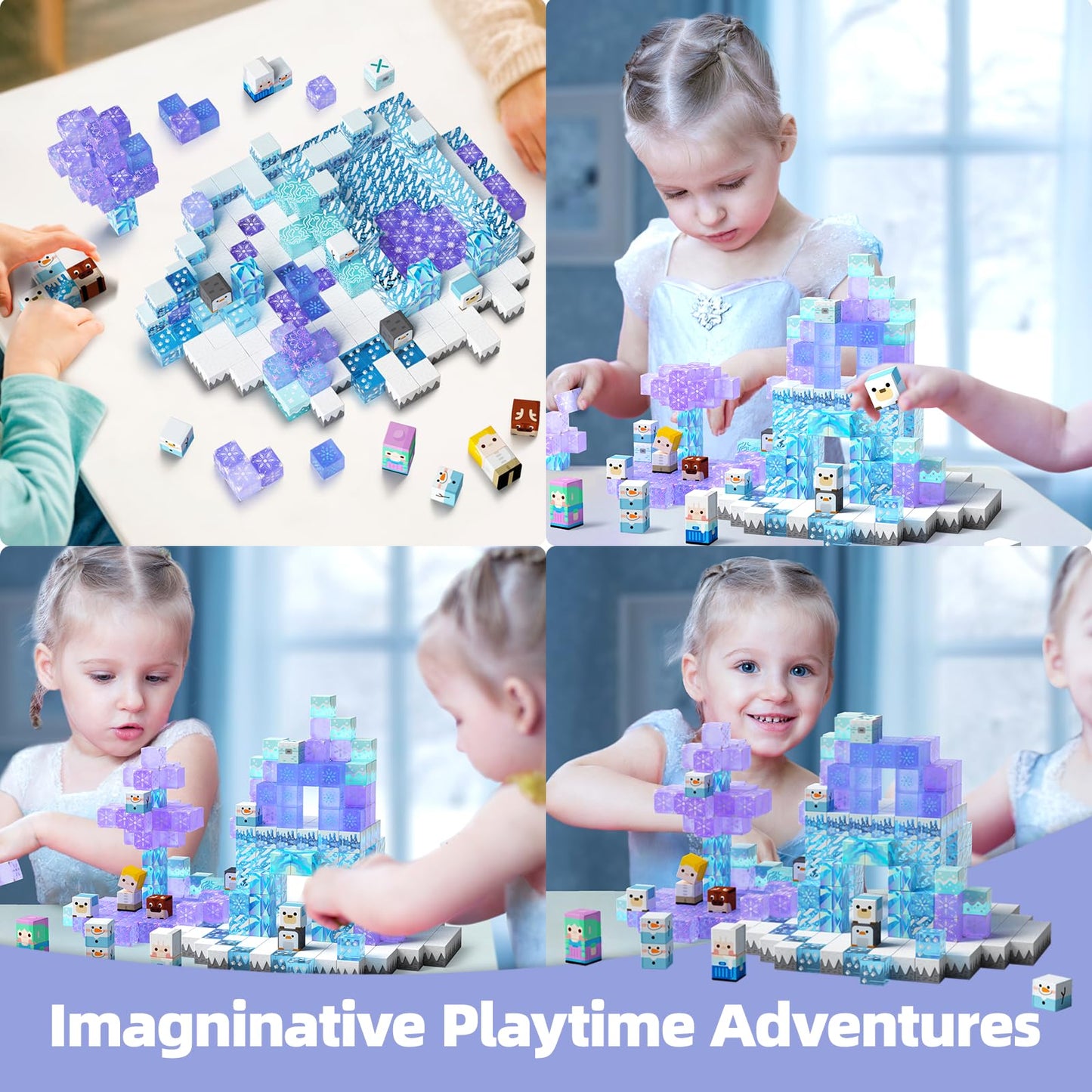 Gobidex Magnetic Blocks Magnet Building Toys, Frozen Toys Princess Castle For Girls, 2024 Upgraded Stem Creative Sensory Birthday Gift For Kids Age 3+ Years Old