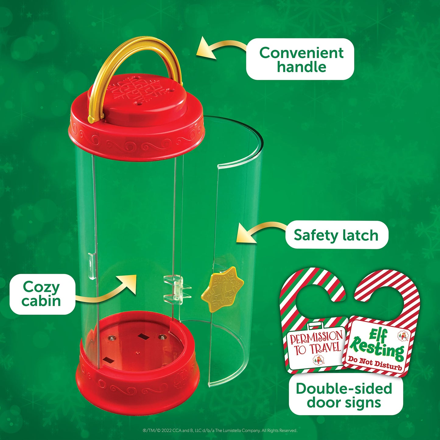 The Elf on the Shelf Scout Elf Carrier, Small Red Plastic, EOTSCARRIER, Includes 2 Message Tags