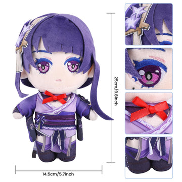 Genshin Impact Character Plush Doll, Plushie Stuffed Doll, Costume Plushy Props For Genshin Fans (Raiden Shogun)