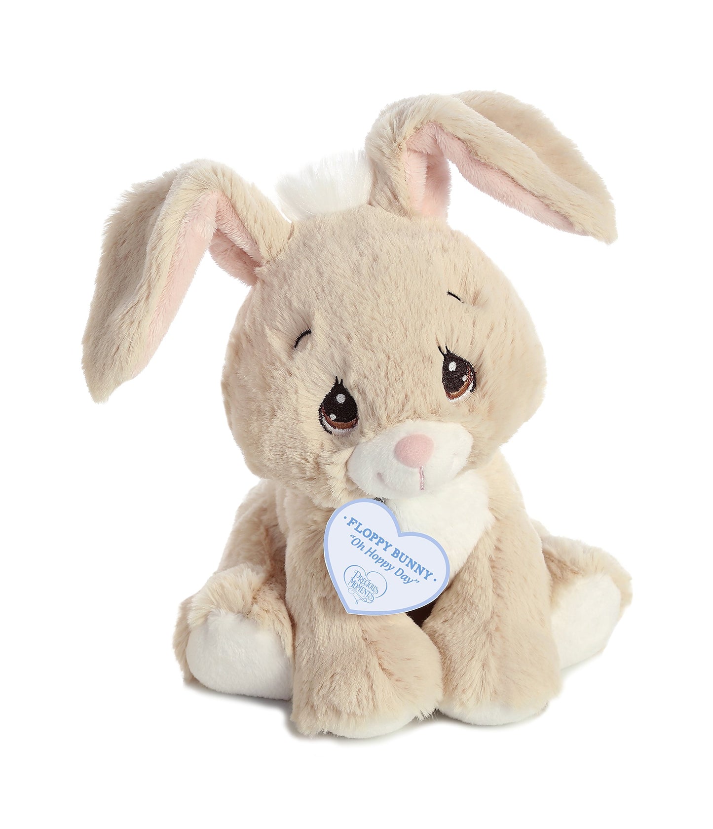 Aurora Inspirational Precious Moments Floppy Bunny Stuffed Animal - Cherished Memories - Enduring Comfort - Brown 8.5 Inches
