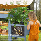 Frogprin Mud Kitchen With Planter Box, Outdoor Play Pretend Kitchen With Stoves, Removable Sink, Faucet, Blackboard, Cooking Acc