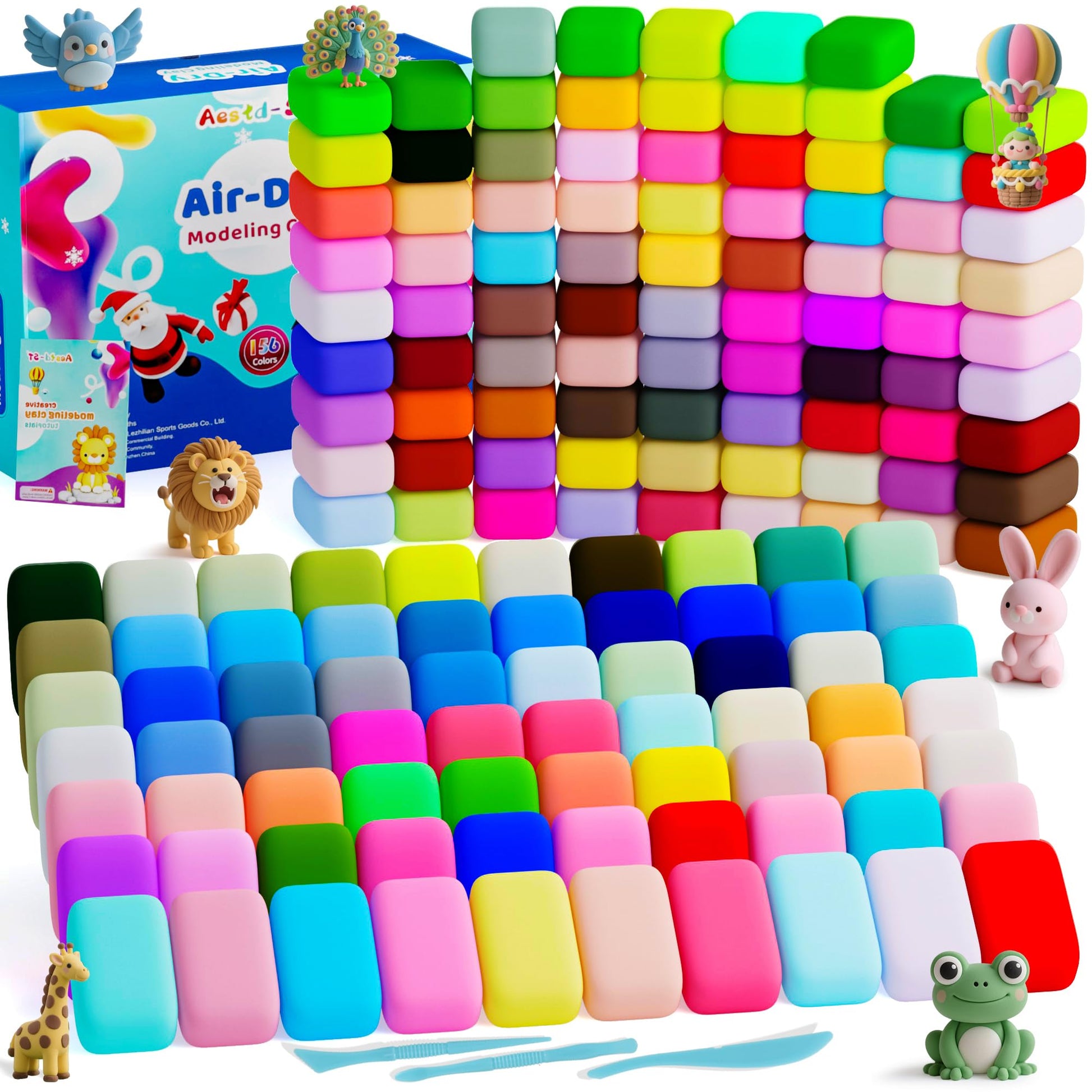Air Dry Clay 156 Colors, Modeling Clay for Kids, Model Magic Clay, DIY Molding Clay Kit with Sculpting Tools, Soft and Non-Stick