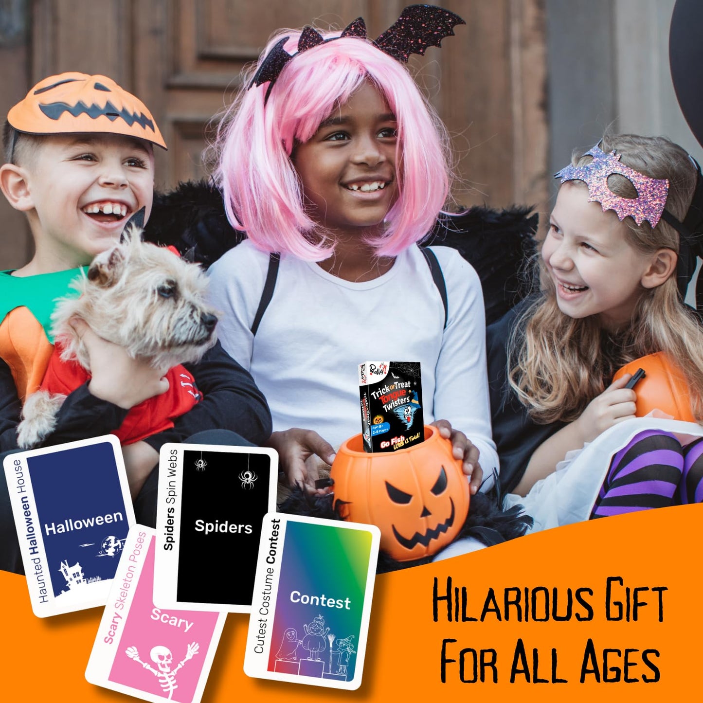 Really?! Trick Or Treat Tongue Twisters Card Game, Halloween Party Games For Kids And Adults, Fun Travel Size, Educational Famil