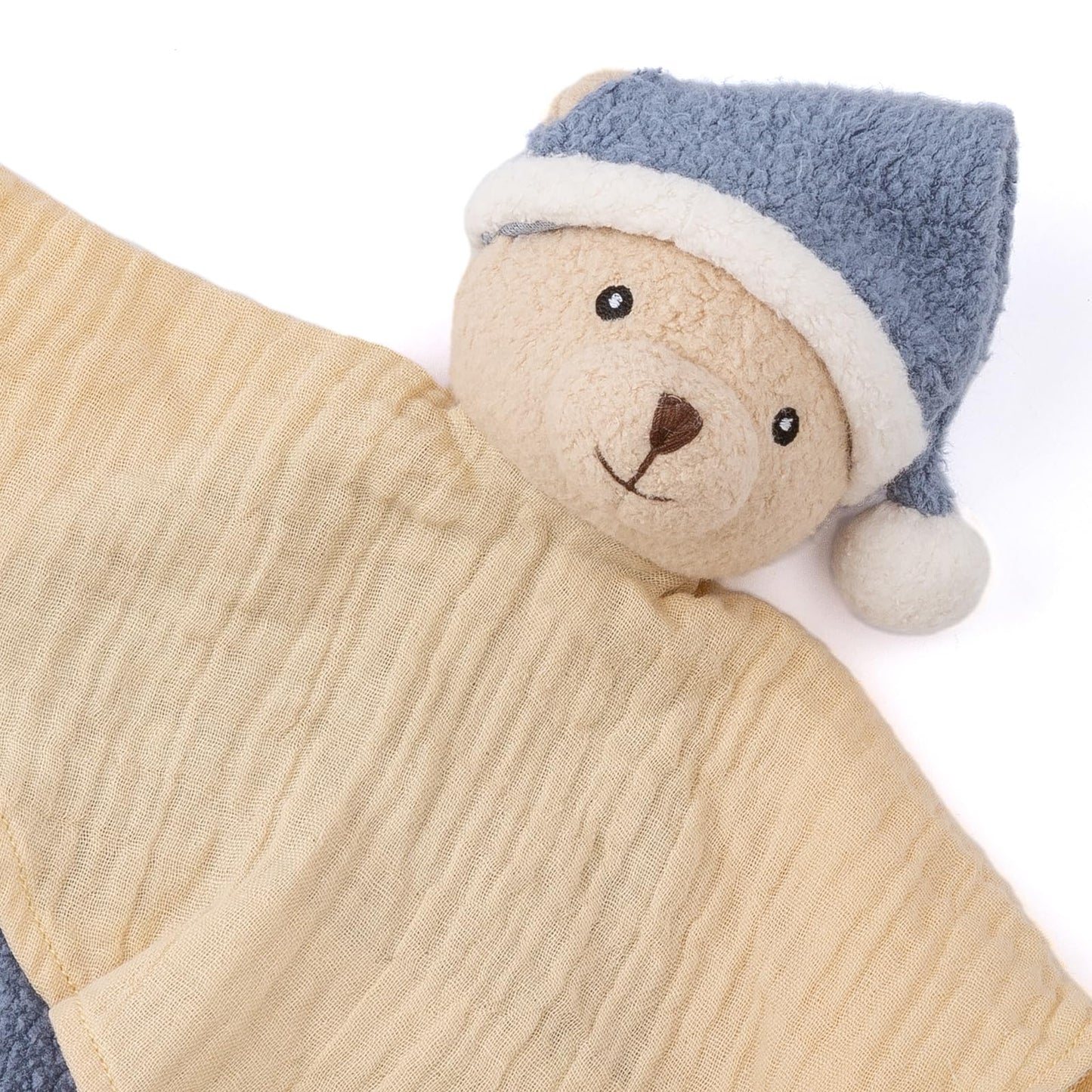 CUDDLE CORNER Organic Cotton Stuffed Animal Rattle Baby Toys  Plush Polar Bear Cuddle Cloth and Hand Grip Ring Rattles Plush Toy Set for Newborns Infant Boys Girls  2 PCS