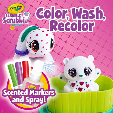 Crayola Scribble Scrubbie Pets Scented Spa, Animal Toy Playset, Includes Washable & Scented Markers, Gifts For Girls & Boys, Ages 3+