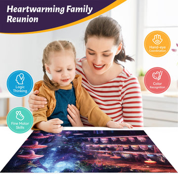 500 Piece Puzzle for mature-themeds - mature-themed Puzzles Fantasy Mushroom Jigsaw Puzzle  Jigsaw Puzzles for mature-themeds 500 Pieces with Poster & Storage Bag  Relaxing Puzzle Gift  20.5  x 15