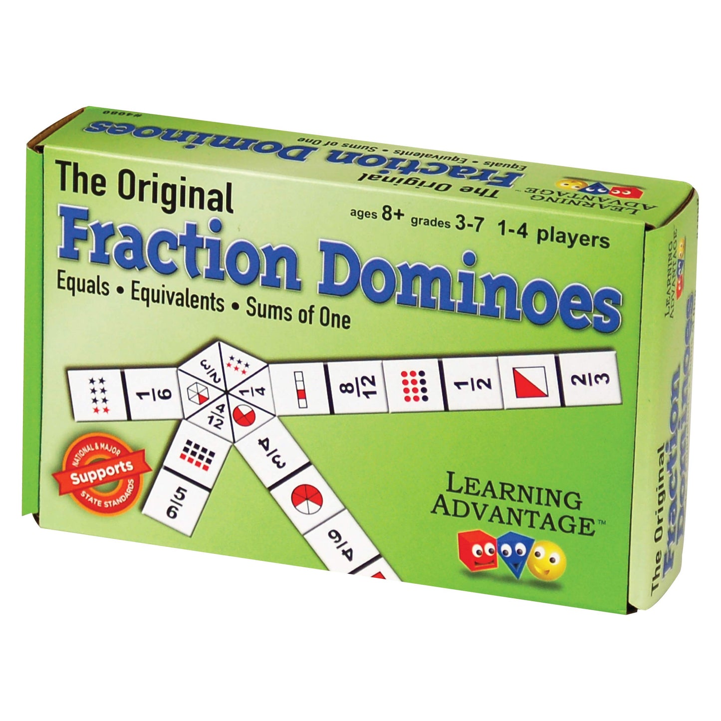 Learning Advantage The Original Fraction Dominoes | Homeschool Learning Fraction Game | 45 Dominoes | Math Manipulative For Kids | Teach Equivalents, Addition And Subtraction