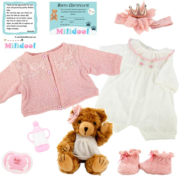 Milidool Reborn Baby Dolls Girl, 22 Inch Lifelike Realistic Baby Girl Doll That Look Real Baby Doll Silicone Newborn Baby Doll Packaged With Feeding Toy Accessories Set,Gift For Grandma And Kids 3+
