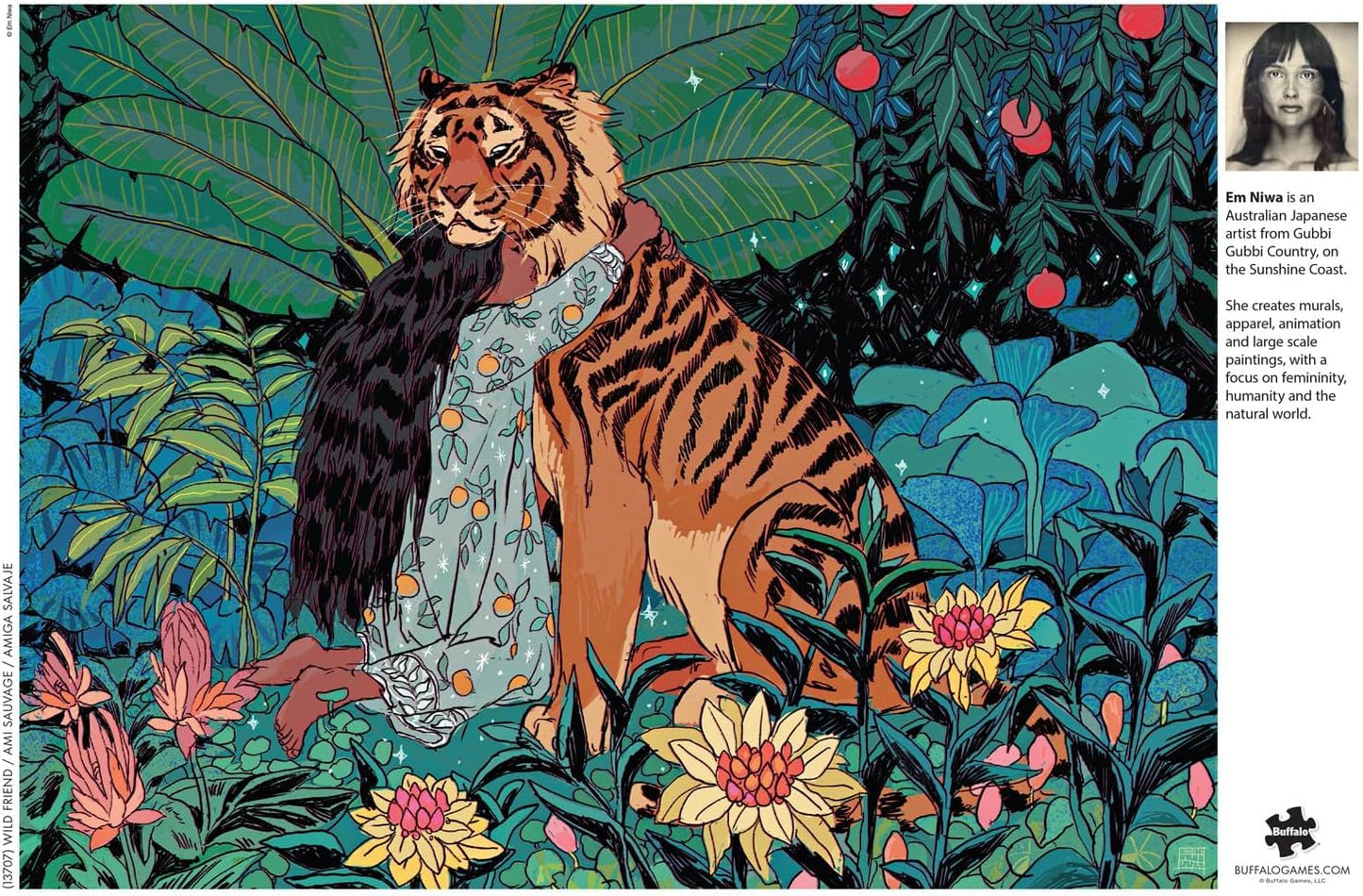Buffalo Games 1000 Piece Jigsaw Puzzle - Em Niwa Wild Friend - Large Multicolor Paper Puzzle - Perfect for Game Nights - Model 13707