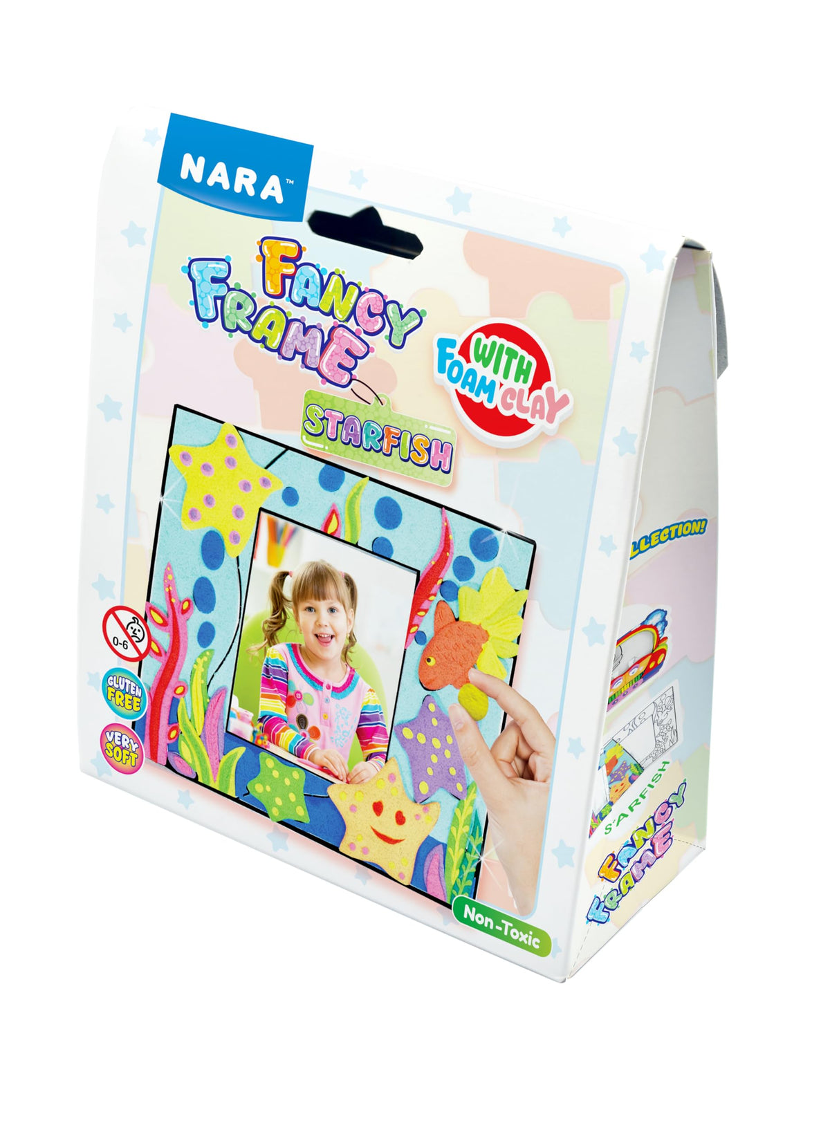 Nara Fancy Frame  Starfish Design Diy Kit With 5 Foam Clay Colours & Photo Frame. Easy, Creative Fun For Kids Ages 3+. Perfect 