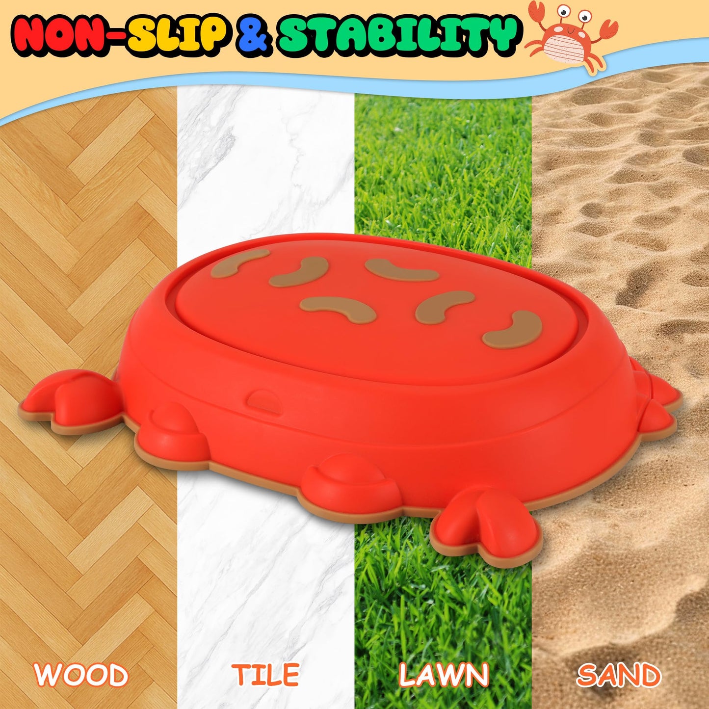 Kirumie Crab Stepping Stones For Kids, Non-Slip Plastic Balance River Stones For Kids, Promoting Children 'S Coordination Skills