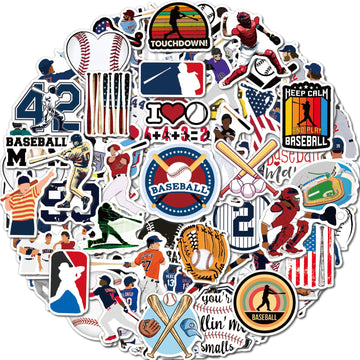 Benresive 100 Pcs Baseball Stickers For Kids, Sport Stickers For Water Bottles, Waterproof Water Bottle Stickers For Boys, Vinyl Laptop Stickers, Kids Boys Classroom Prizes For Elementary Students