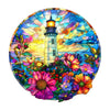 Wooden Puzzles for mature-themeds - Unique Shaped Wooden Jigsaw Puzzles mature-themed Puzzles  Christmas Creative Gifts for mature-themeds Kids  Stained Glass Lighthouse Wooden Puzzle 11.4 * 11.2in 200pcs