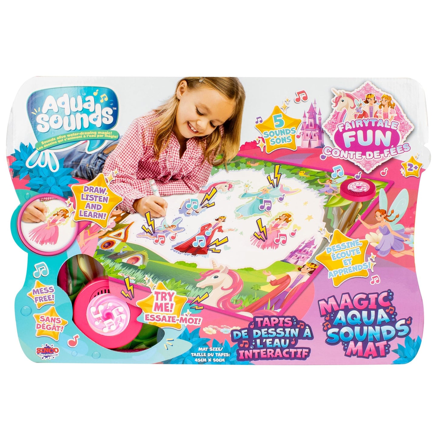 Aqua Sounds Magic Mat: Fairytale Fantasy - Water Drawing, Character & Scene Reveal, Makes Sounds While You Scribble, Chunky Wate