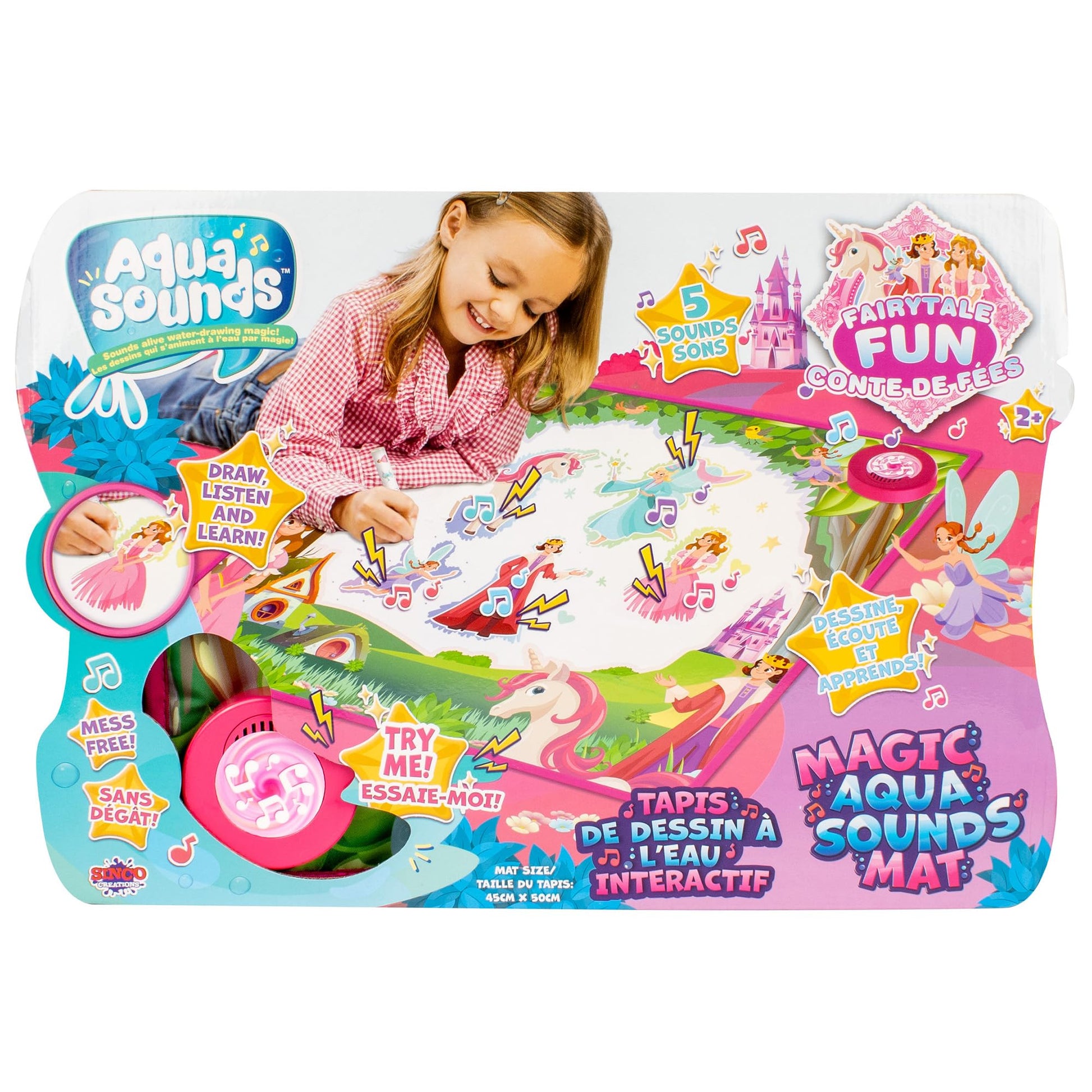 Aqua Sounds Magic Mat: Fairytale Fantasy - Water Drawing, Character & Scene Reveal, Makes Sounds While You Scribble, Chunky Wate