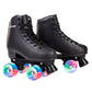 Skate Gear Extra Support Quad Roller Skates For Kids And Adults (Black W Led, Women'S 6 / Youth 5 / Men'S 5)
