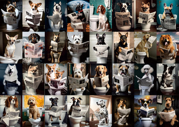 Pooping Dogs Puzzles 1000 Piece For Adults, Animal Jigsaw Puzzles 1000 Pieces, Funny Puppy Puzzles Prank Puzzle Dog Pooping