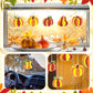 RoundFunny 60 Sets Thanksgiving Fall Craft Pumpkin Suncatchers Thanksgiving Ornaments Decorations Fall DIY Window Paint Art Sunc