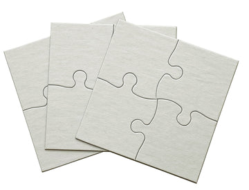 Inovart Lil' Ones 4-Piece Blank Puzzle, 12 Puzzles Per Package, 4' X 4', White