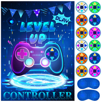 Astaron Pin The Button On The Video Game Party Game, 30 Video Game Button Sticker, Game Theme Birthday Party Supplies Pin Game, Construction Birthday Party Favor Sets For Kids Adults.