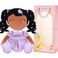 Gloveleya Personalized Curly Doll With Your Name - Cute Custom Tanned Purple Soft Plush Doll For Girls Plush Doll Customized Gifts