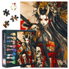 1000 Pieces for Adults Jigsaw Puzzles Skull and Girl Anime Style Female Warrior Puzzle Japanese Samurai and Monsters Challenge I