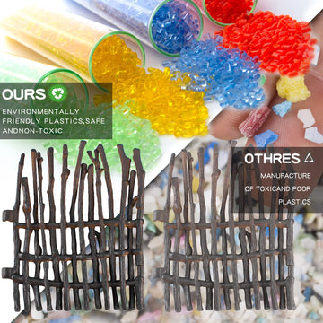 20Pcs Corral Fence Toy Accessories Panel Set Farm Corral Fence With Gate Horse Paddock Barn Farm Animals For Toddlers Kids Presc