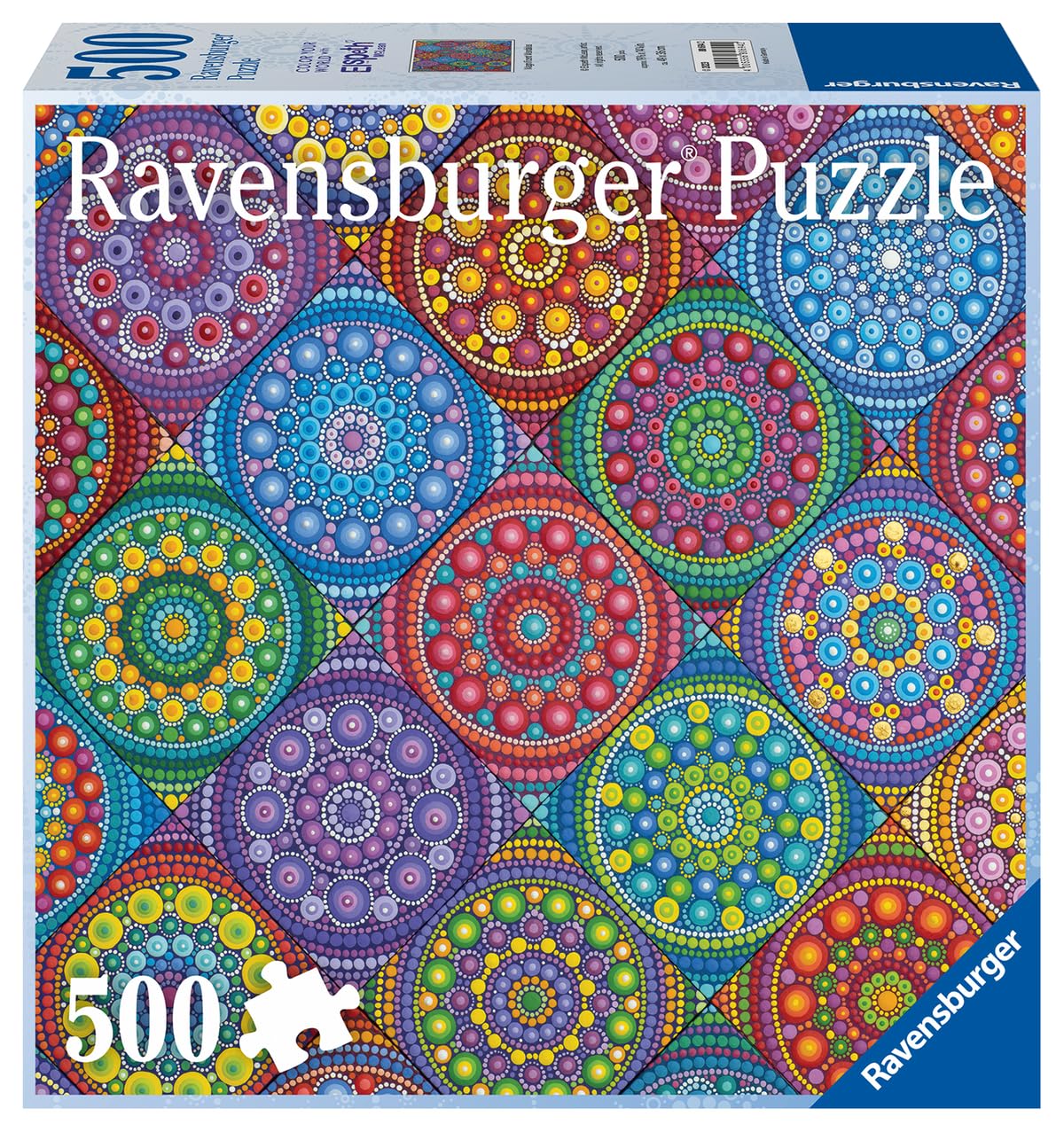 Ravensburger Magnificent Mandalas 500 Piece Jigsaw Puzzle - Handcrafted Cardboard, Multicolor, Model 80694, Made in Germany