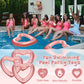 Zhanmai 3 Pcs Inflatable Heart Pool Float 47.3 x 39.4 Inch Swim Heart Shaped Pool Rings for Adults Water Floatie Summer Swimming