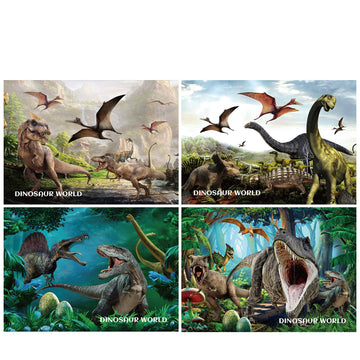Sitimmger Dinosaur Puzzles For Kids Ages 4-8,4 Packs World Of Huge Dinosaurs Puzzles Toys Games For Kids, 4-In-1 Puzzles Set Best Gift For Boys And Girls Challenging Puzzles