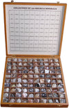 Rocksmins Collection Of 100 Rocks & Minerals For Education In Wooden Box Rare & Commen 100 Specimens