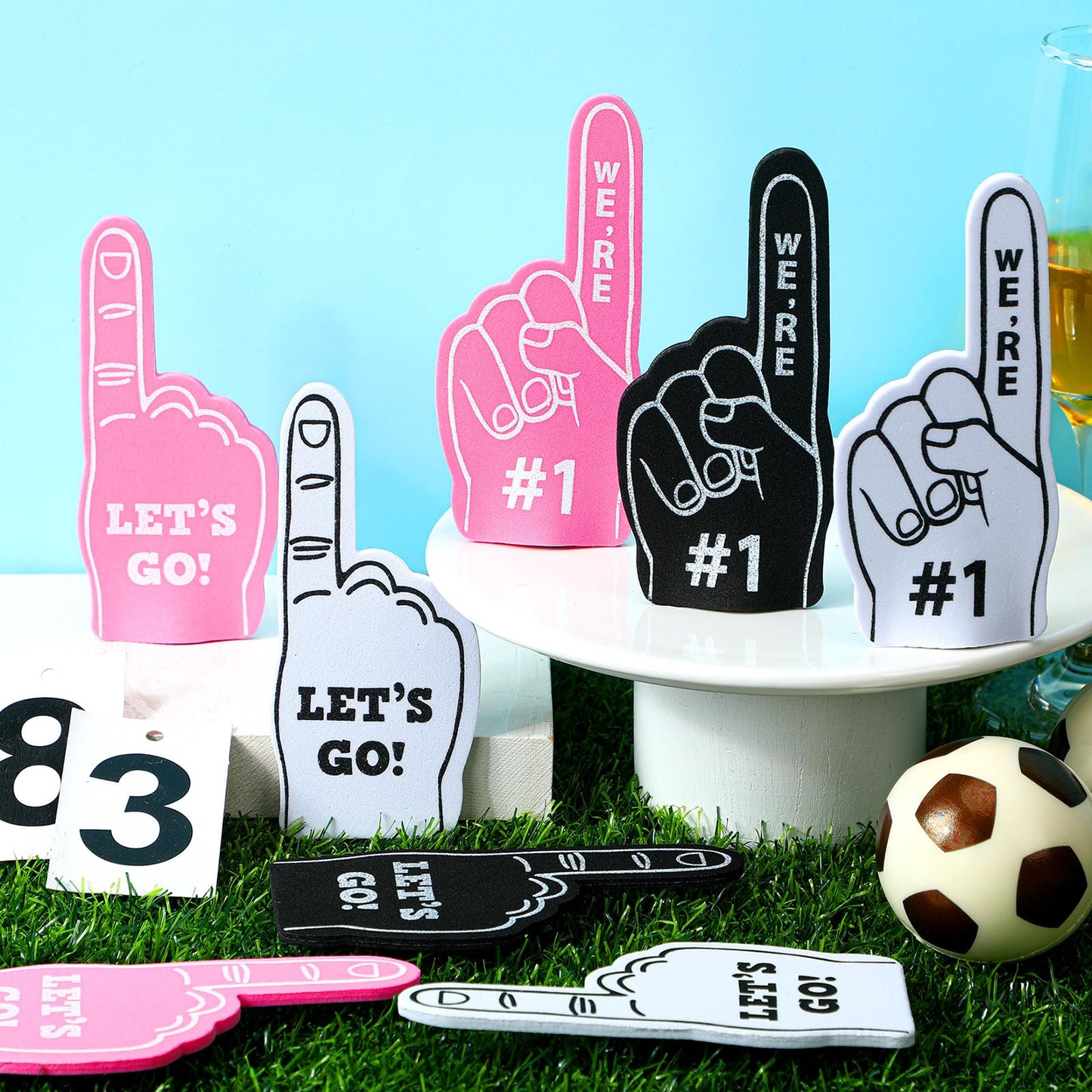 Sinmoe 24 Pcs Sports Fan Foam Finger Mini Foam Fingers Foam Hand Foam Finger 1 For Sports Themed Birthday Party Supplies Sport E