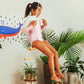 Vixera Wooden Trapeze Bar/White Rope Indoor Play Structure/Wood Swing/Indoor Gym/Energy Burning Toy/Ninja Warrior Obstacle Cours