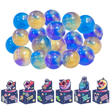 Holydeck 24 Pack Galaxy Slime Gifts for Kids - Multicolor PVA Stress Relief Toys with Greeting Cards for Valentine's Day Party Favors