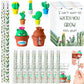 Fuyoooo 50 Sets Cactus Back To School Gifts For Student With Cactus Pencil Potted Eraser Potted Pencil Sharpener Card Bags First