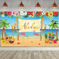 Hawaiian Aloha Party Decoration, Extra Large Summer Luau Beach Party Banner Backdrop Background Photography for Birthday Musical