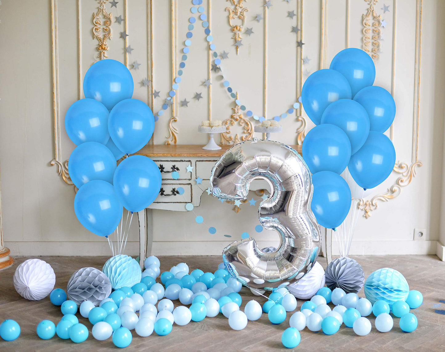 Treasures Gifted Light Blue Balloons - Baby Blue Balloons - Pastel Blue Balloons - Dusty Blue Balloons - Latex Sky Blue Balloons