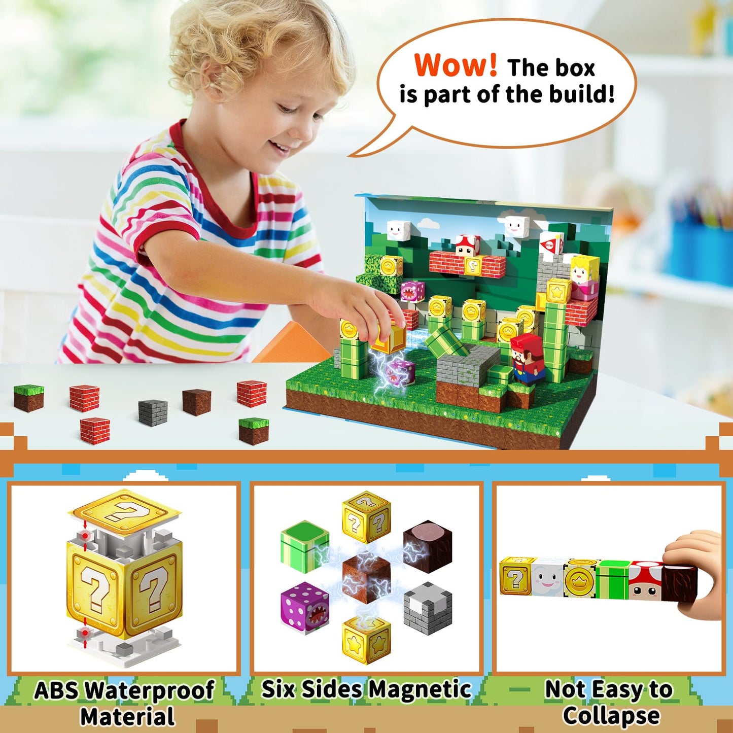 Magnetic Blocks 100Pcs Magnetic Building Cubes With Multi-Functional Magnet Box Travel Set Stem Sensory Construction Toys For Bo