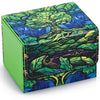 UAONO Card Deck Box - PU Leather Storage for 120+ Sleeved MTG Cards, Green Tree Design with 2 Dividers