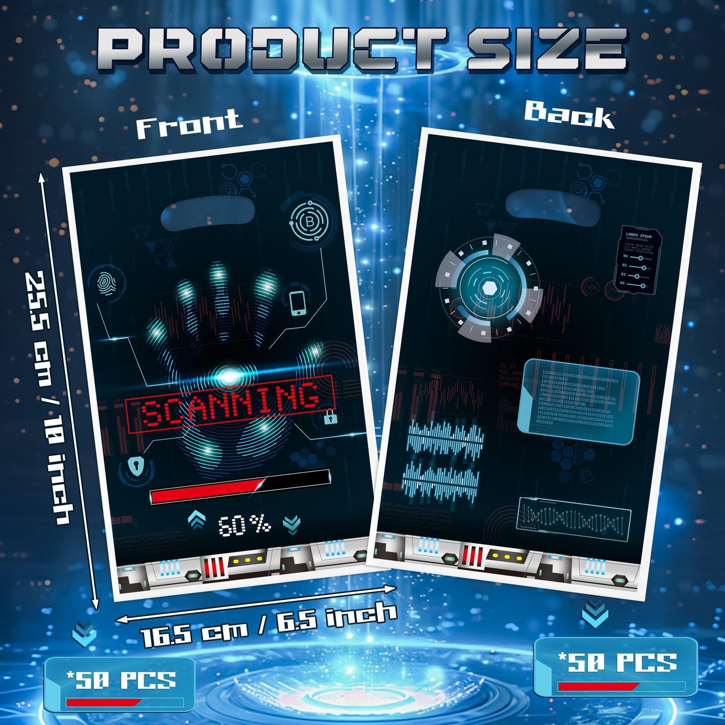 ArianQicult Top Secret Spy Party Favor Bags - 50Pcs Mysterious Secret Agent Goody Candy Treat Gifts Bags, Mystery Spy Themed Par